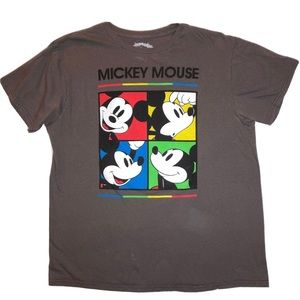Disney - Large Mickey Graphic Short Sleeve T Shirt Grey / Gray